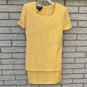 100% Silk Easter Spring Patrick Collection Dress Women Size 10 Yellow